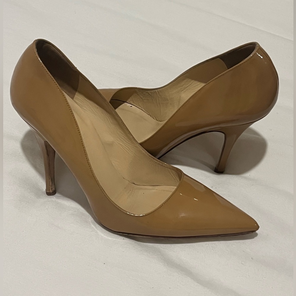 ✨Kate Spade Tan Patent Leather Pump Heels SIZE 8 Stiletto Italian